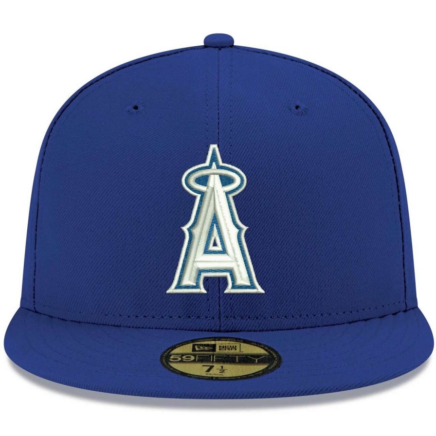 Team * | Men'S Los Angeles Angels New Era Royal White Logo 59Fifty Fitted Hat