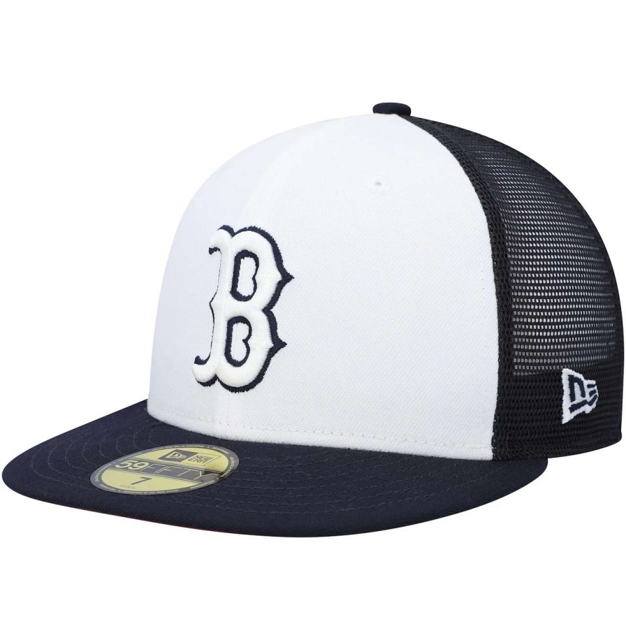 Team * | Men'S Boston Red Sox New Era White/Navy 2023 On-Field Batting Practice 59Fifty Fitted Hat