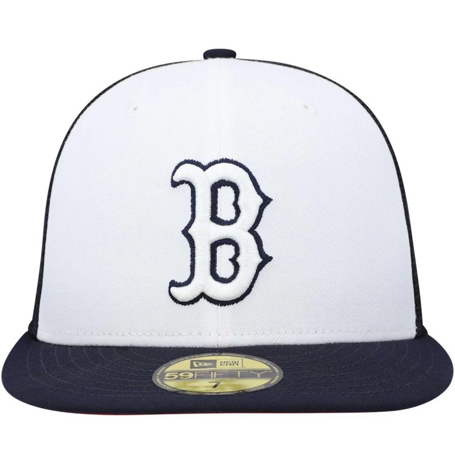 Team * | Men'S Boston Red Sox New Era White/Navy 2023 On-Field Batting Practice 59Fifty Fitted Hat