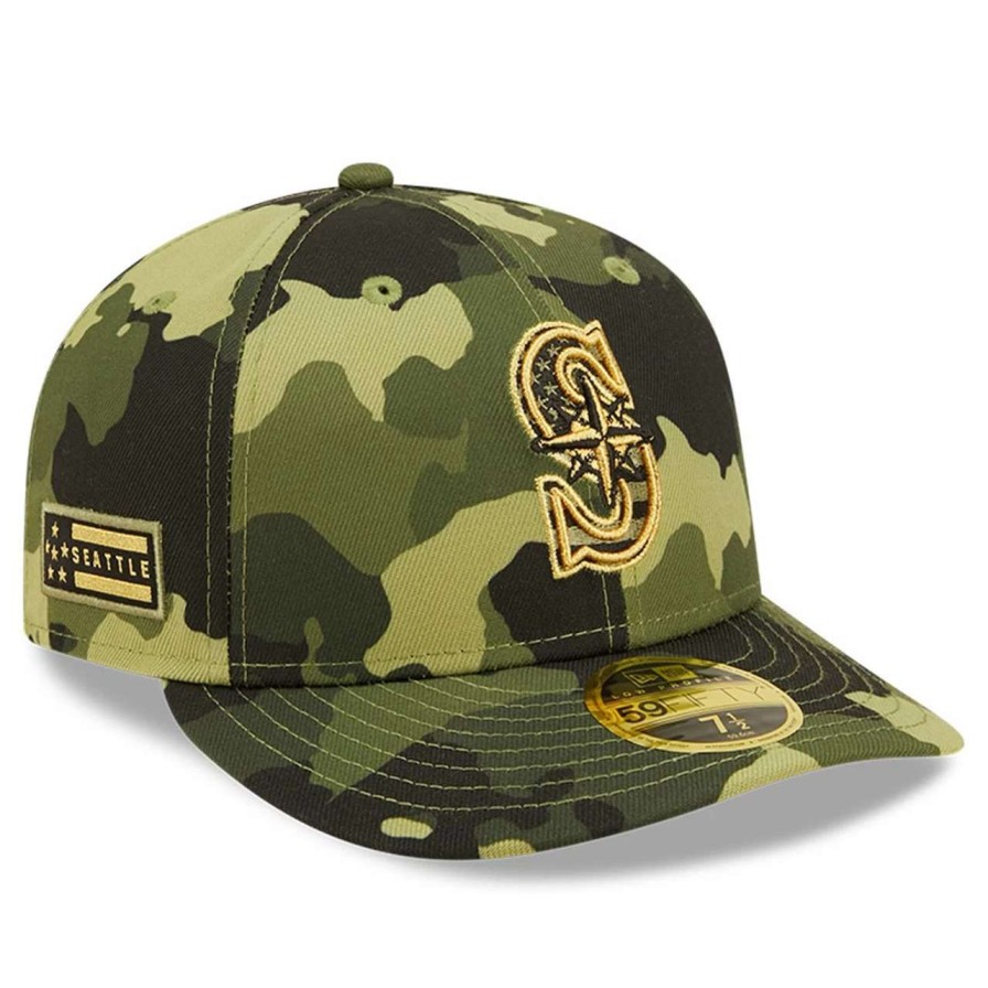 Team * | Men'S Seattle Mariners New Era Camo 2022 Armed Forces Day On-Field Low Profile 59Fifty