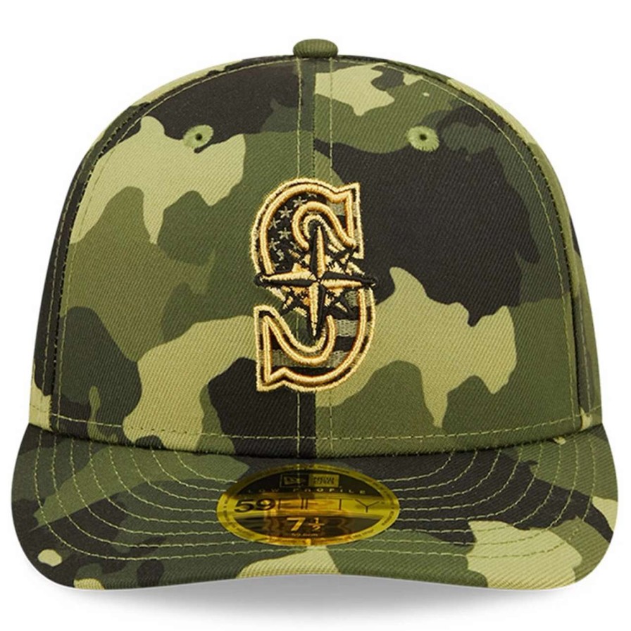 Team * | Men'S Seattle Mariners New Era Camo 2022 Armed Forces Day On-Field Low Profile 59Fifty