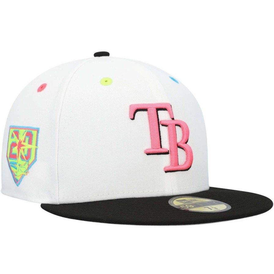 Team * | Men'S Tampa Bay Rays New Era White Neon Eye 59Fifty Fitted Hat