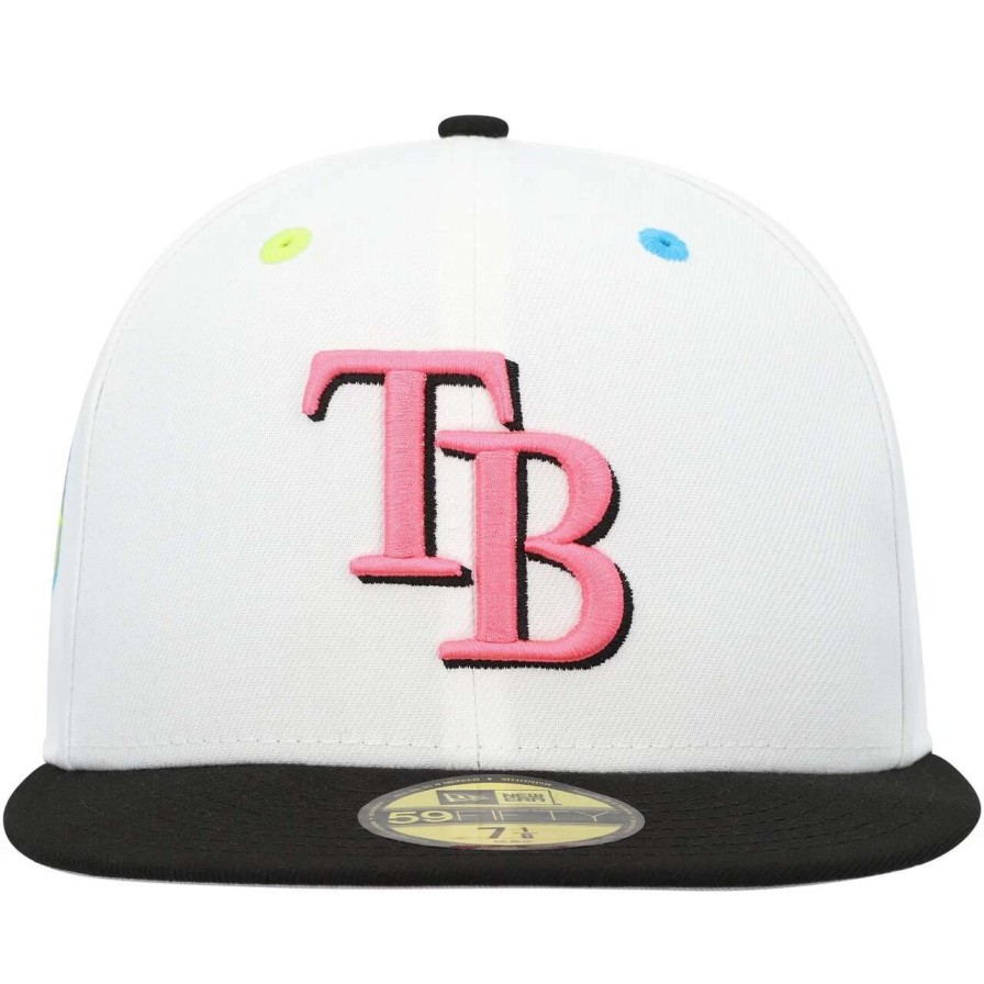 Team * | Men'S Tampa Bay Rays New Era White Neon Eye 59Fifty Fitted Hat