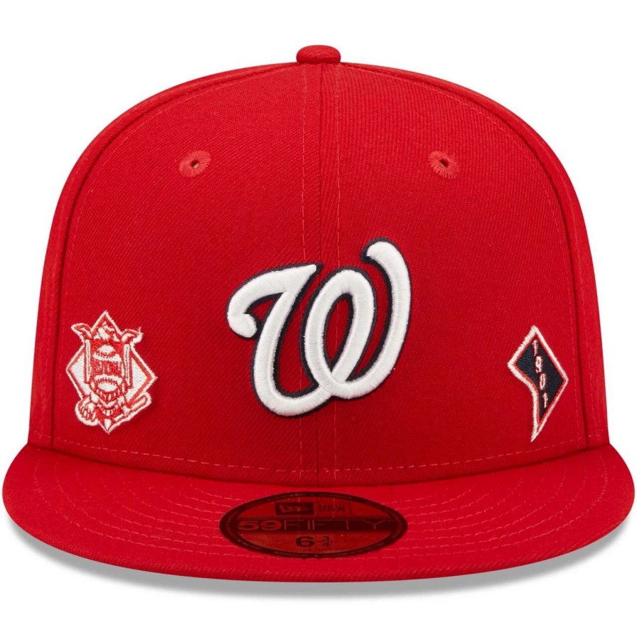 Team * | Men'S Washington Nationals New Era Red Identity 59Fifty Fitted Hat