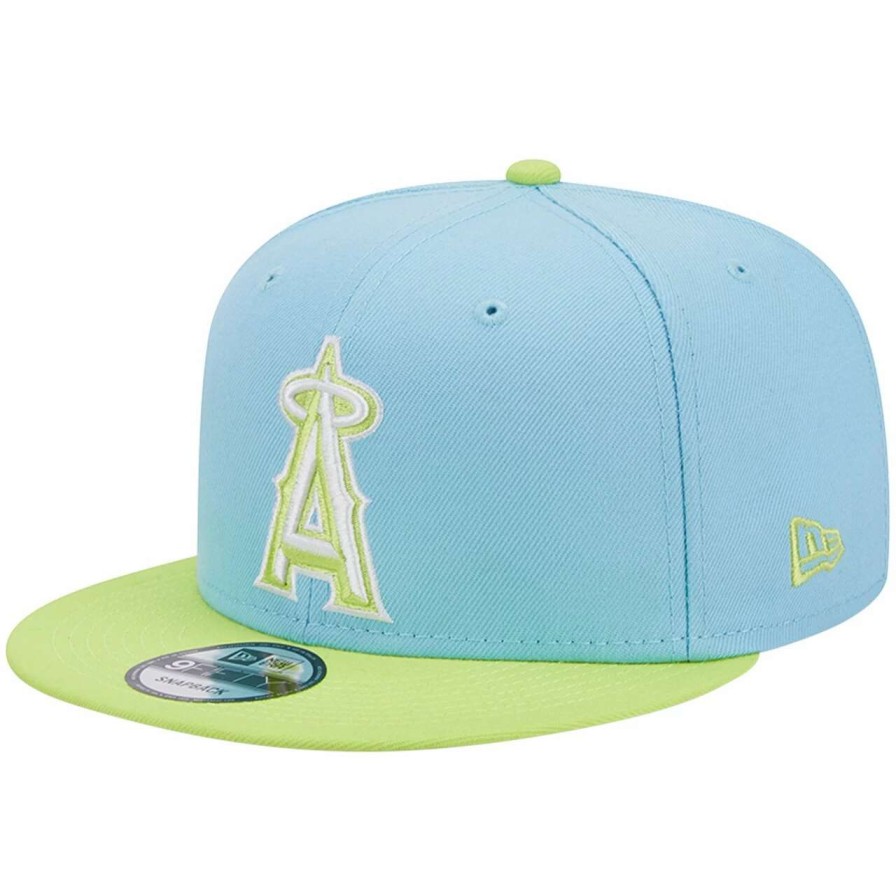 Team * | Men'S Los Angeles Angels New Era Light Blue/Neon Green Spring Basic Two-Tone 9Fifty Snapback Hat