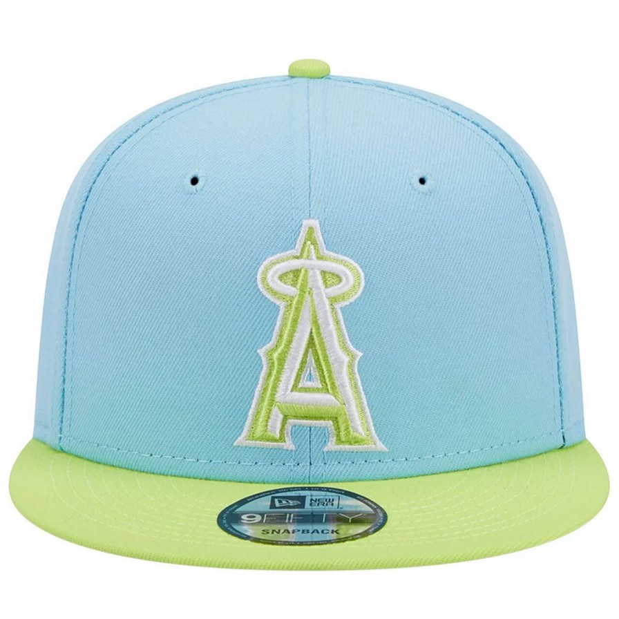 Team * | Men'S Los Angeles Angels New Era Light Blue/Neon Green Spring Basic Two-Tone 9Fifty Snapback Hat