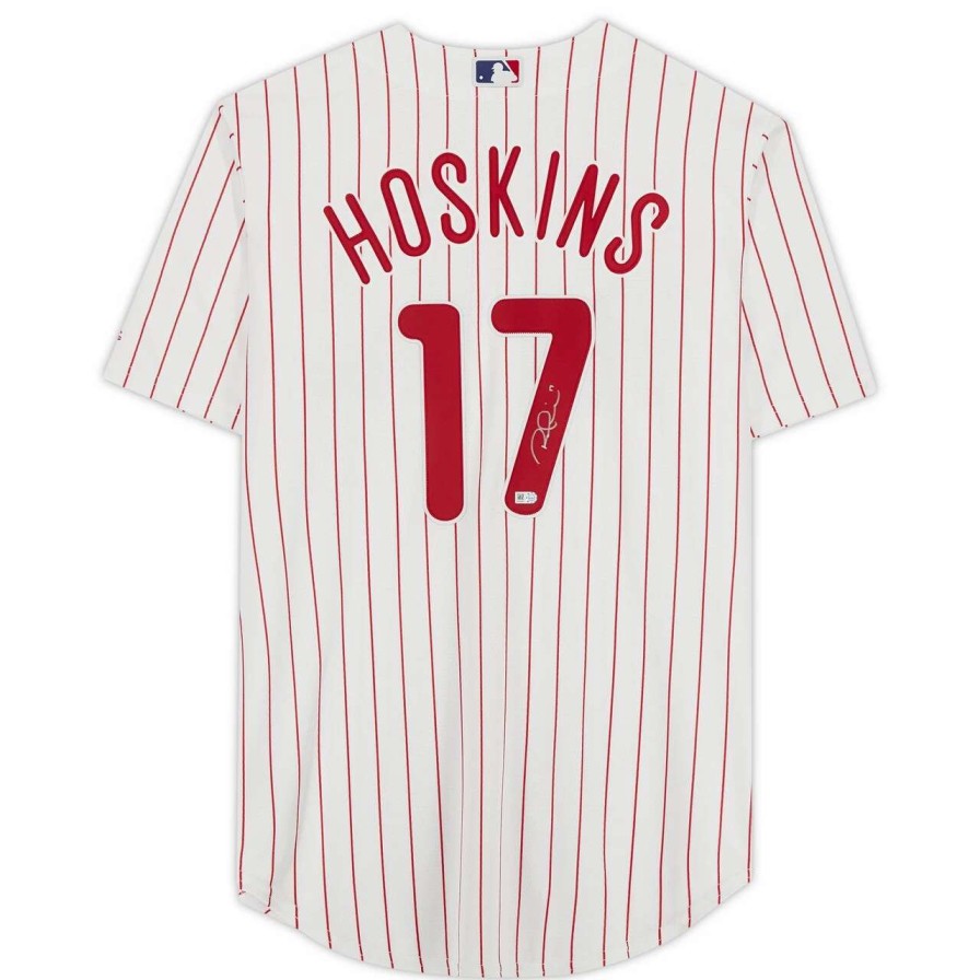 Collectibles & Memorabilia * | Autographed Philadelphia Phillies Rhys Hoskins Fanatics Authentic Majestic White Replica Jersey