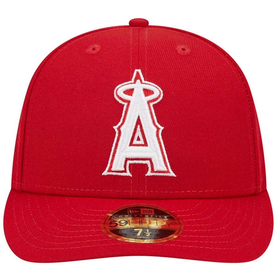 Team * | Men'S Los Angeles Angels New Era Scarlet Low Profile 59Fifty Fitted Hat