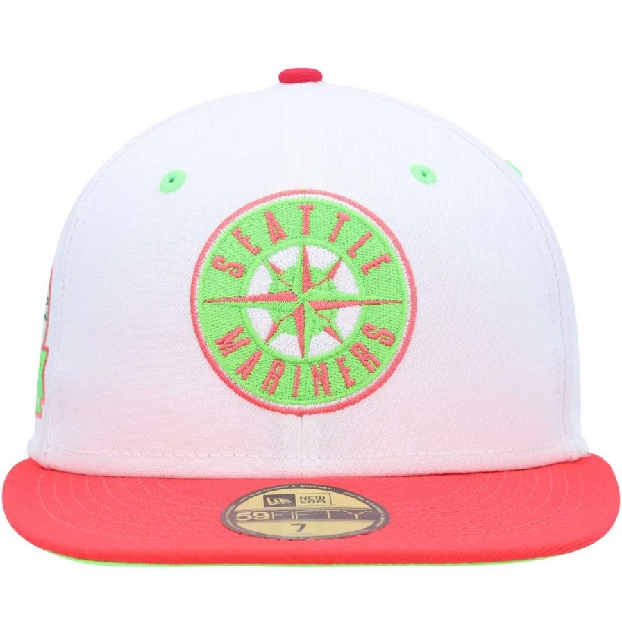 Team * | Men'S Seattle Mariners New Era White/Coral 30Th Anniversary Strawberry Lolli 59Fifty Fitted Hat