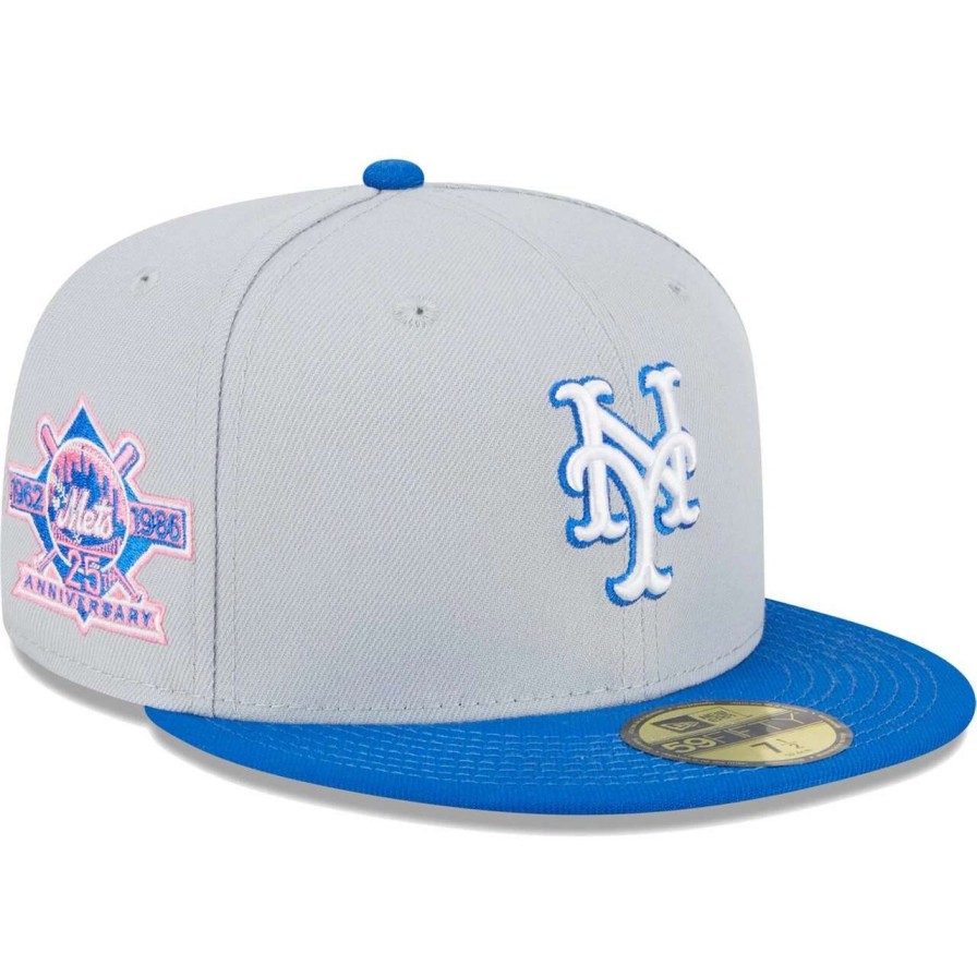 Team * | Men'S New York Mets New Era Gray/Blue Dolphin 59Fifty Fitted Hat