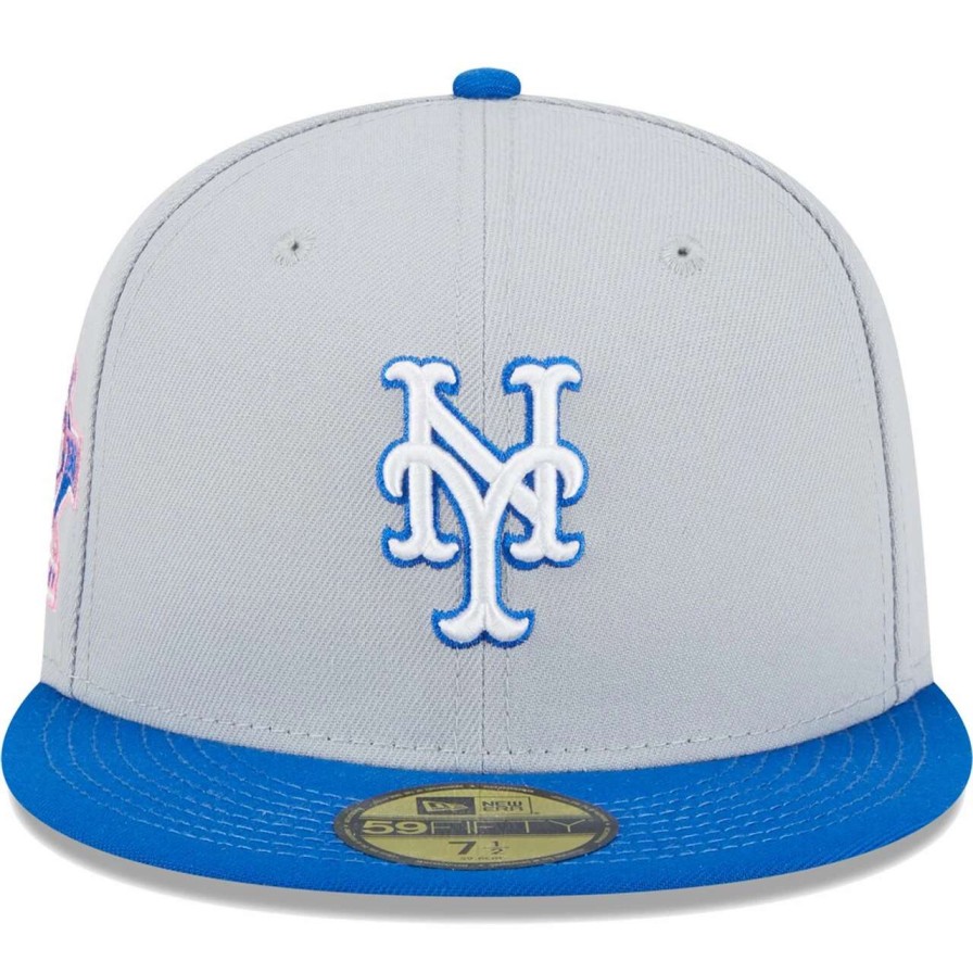 Team * | Men'S New York Mets New Era Gray/Blue Dolphin 59Fifty Fitted Hat