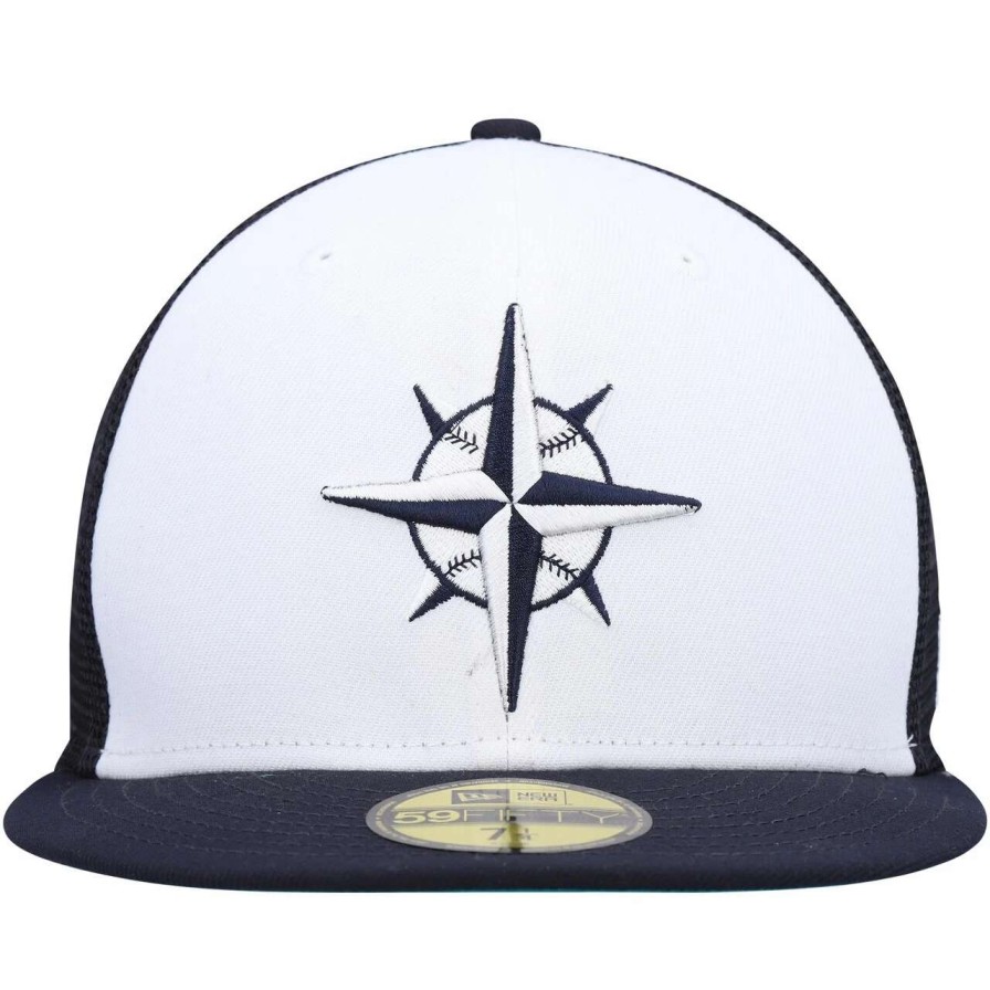 Team * | Men'S Seattle Mariners New Era White/Navy 2023 On-Field Batting Practice 59Fifty Fitted Hat