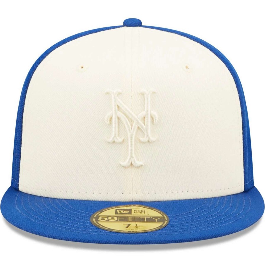 Team * | Men'S New York Mets New Era Cream/Royal Tonal Two-Tone 59Fifty Fitted Hat