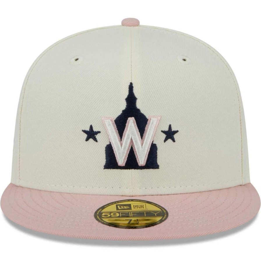 Team * | Men'S Washington Nationals New Era White/Pink Chrome Rogue 59Fifty Fitted Hat