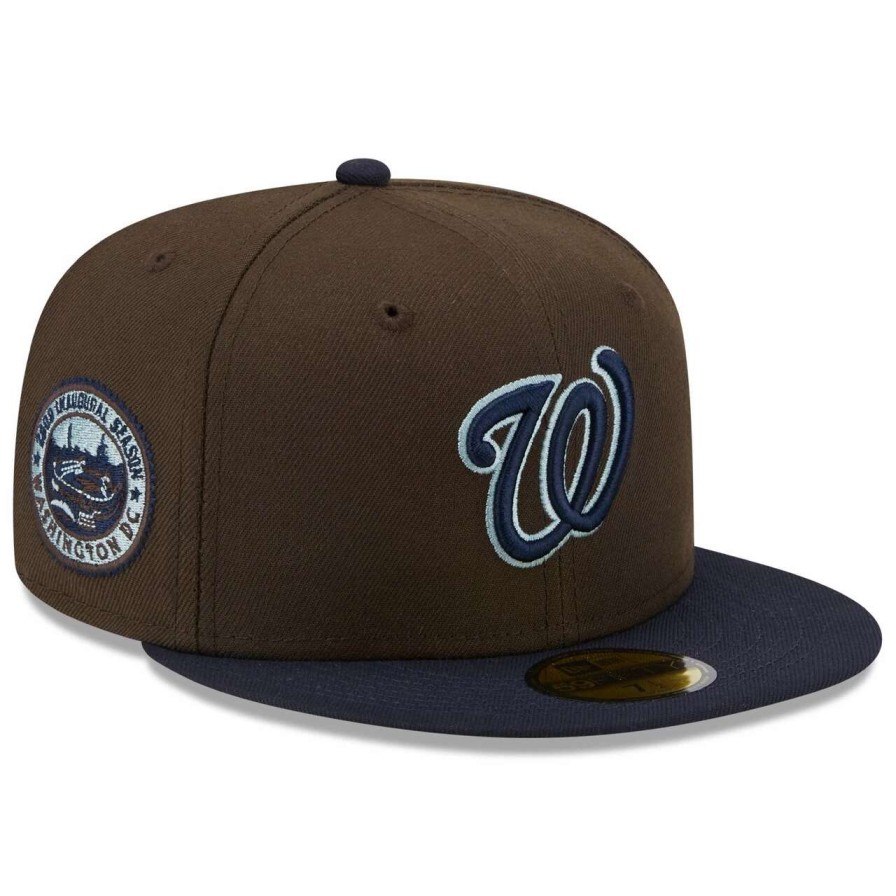 Team * | Men'S Washington Nationals New Era Brown/Navy 2008 Inaugural Season Walnut 9Fifty Fitted Hat