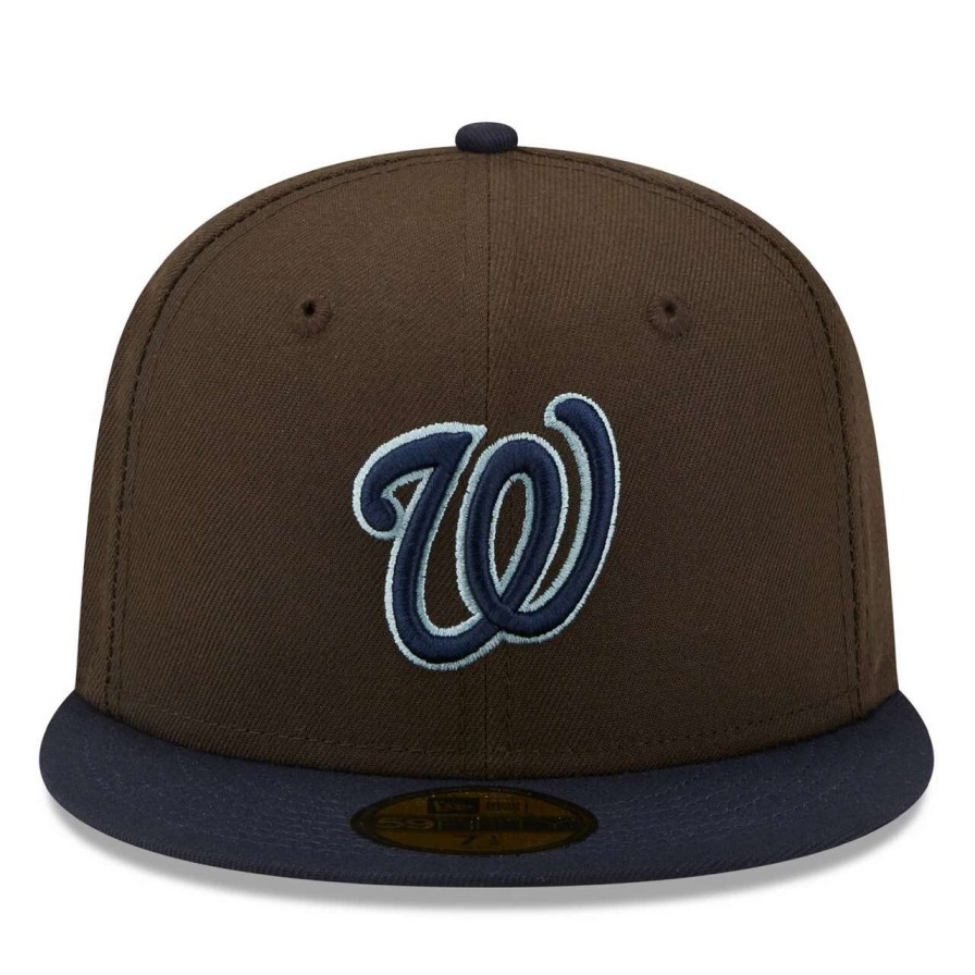 Team * | Men'S Washington Nationals New Era Brown/Navy 2008 Inaugural Season Walnut 9Fifty Fitted Hat