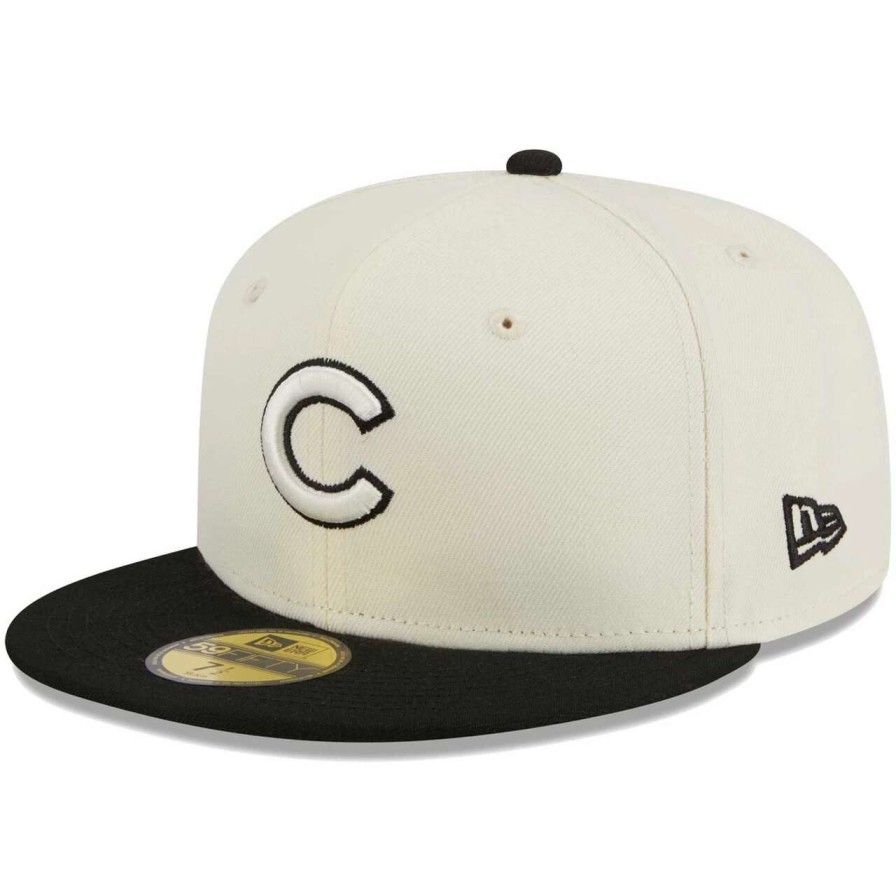 Team * | Men'S Chicago Cubs New Era Stone/Black Chrome 59Fifty Fitted Hat