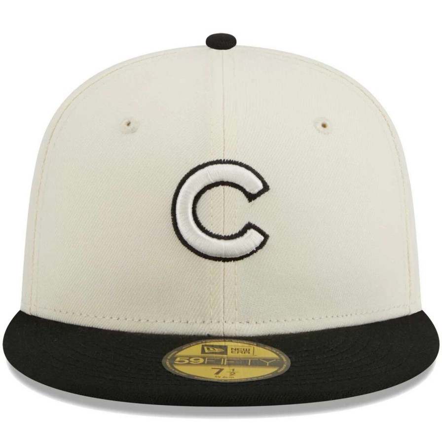 Team * | Men'S Chicago Cubs New Era Stone/Black Chrome 59Fifty Fitted Hat