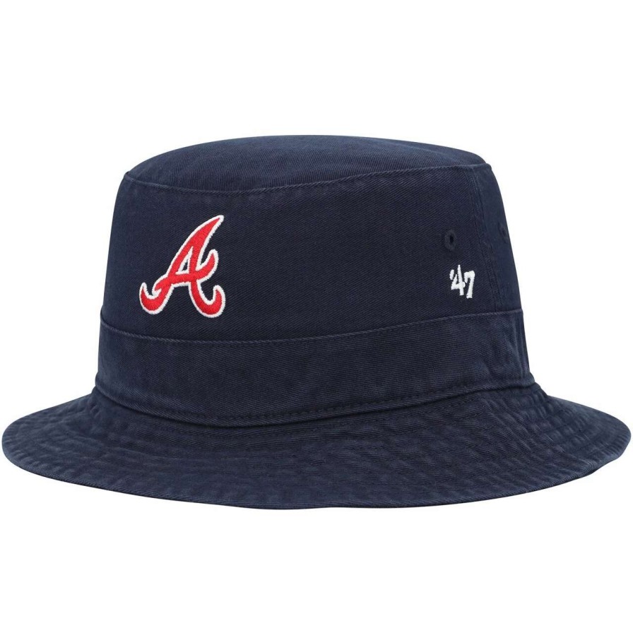 Team * | Men'S Atlanta Braves '47 Navy Primary Bucket Hat