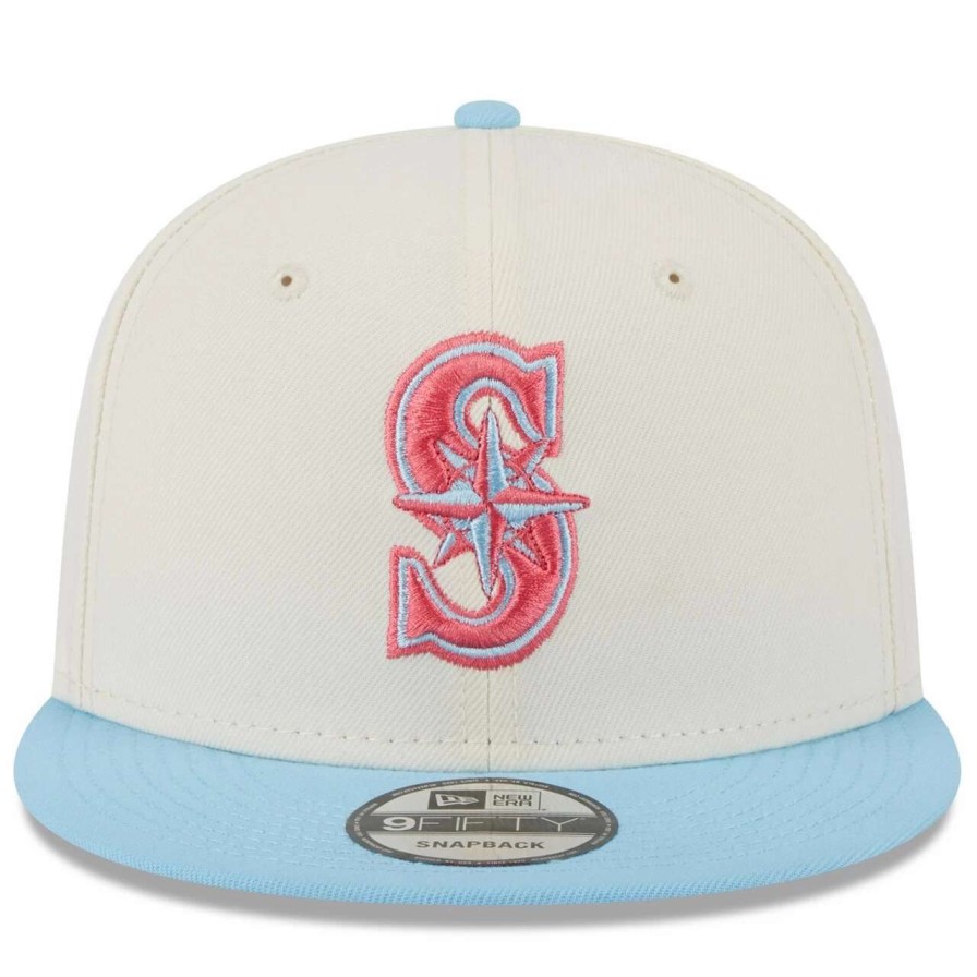 Team * | Men'S Seattle Mariners New Era Cream/Light Blue Spring Basic Two-Tone 9Fifty Snapback Hat