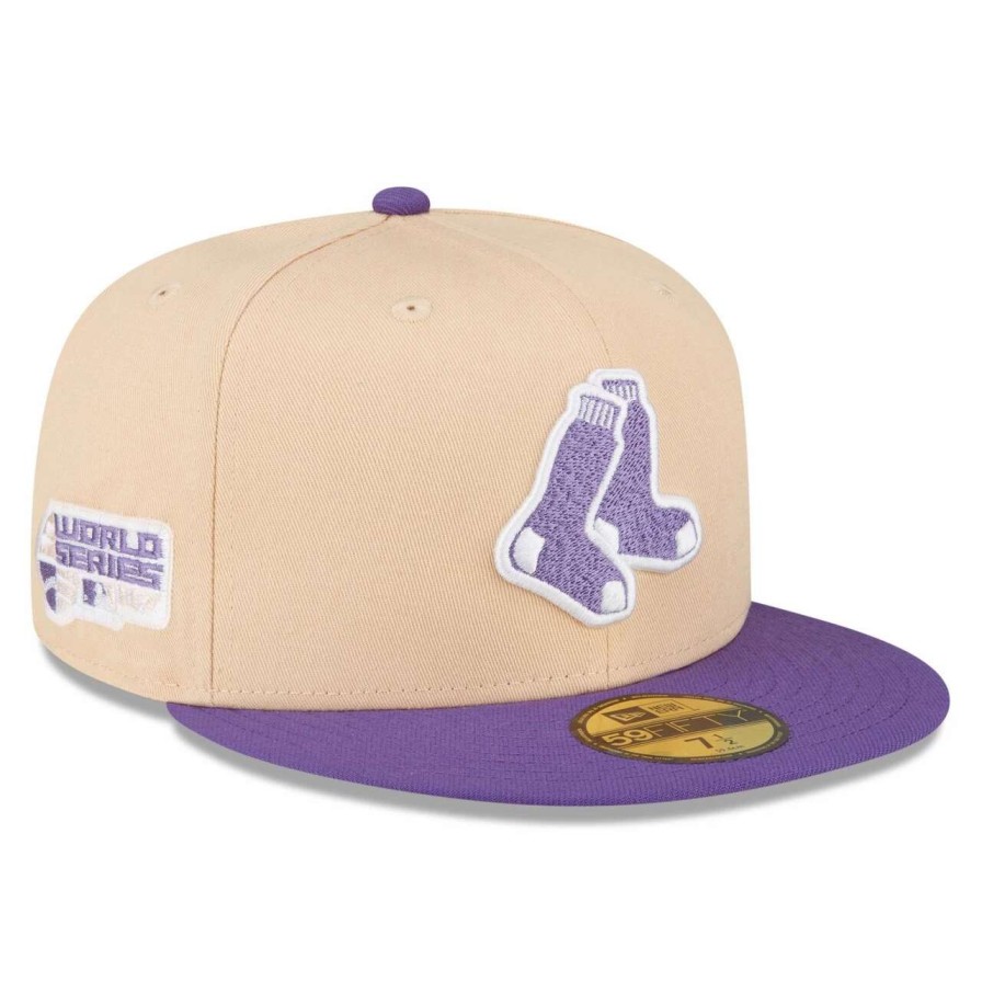 Team * | Men'S Boston Red Sox New Era Peach/Purple 2007 World Series Side Patch 59Fifty Fitted Hat