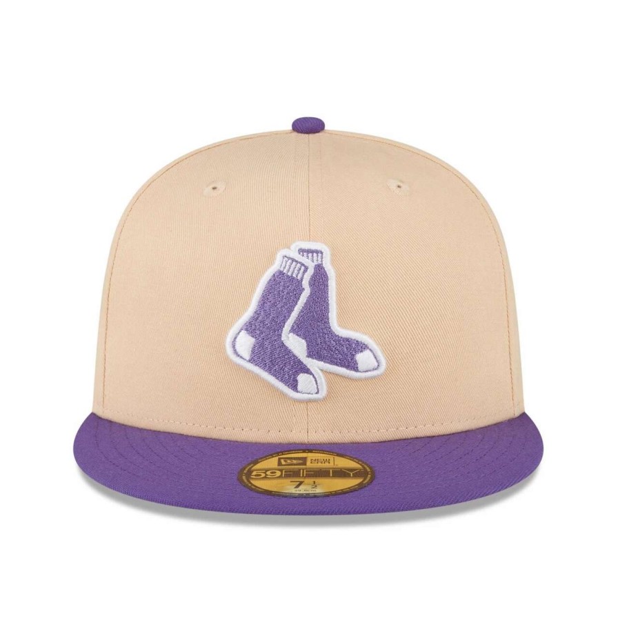 Team * | Men'S Boston Red Sox New Era Peach/Purple 2007 World Series Side Patch 59Fifty Fitted Hat