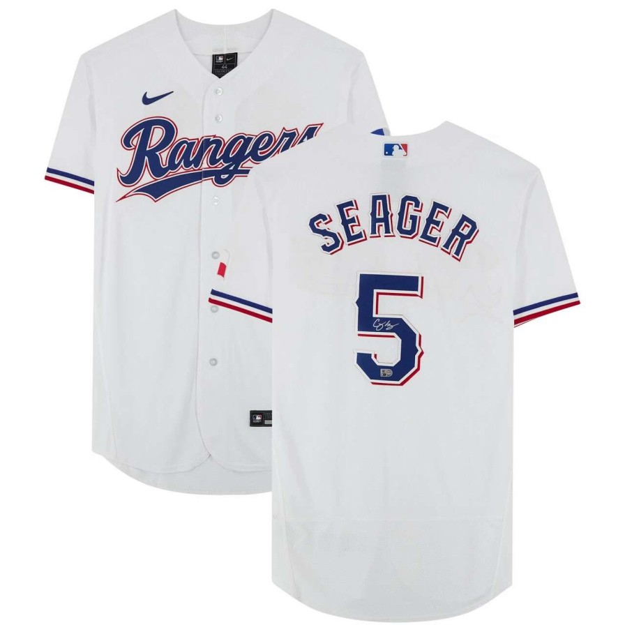 Collectibles & Memorabilia * | Autographed Texas Rangers Corey Seager Fanatics Authentic White Nike Authentic Jersey