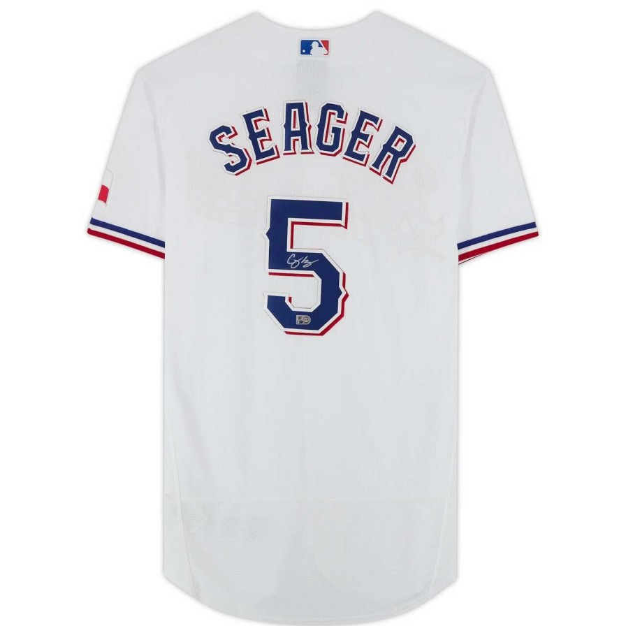 Collectibles & Memorabilia * | Autographed Texas Rangers Corey Seager Fanatics Authentic White Nike Authentic Jersey