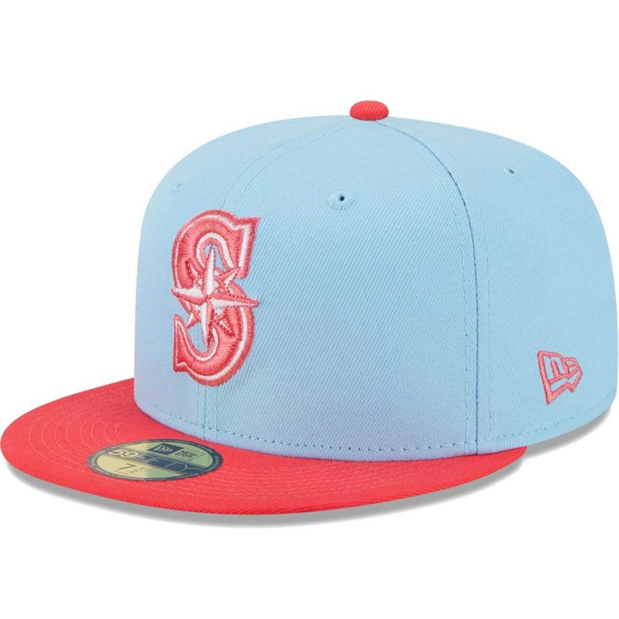 Team * | Men'S Seattle Mariners New Era Light Blue/Red Spring Color Two-Tone 59Fifty Fitted Hat