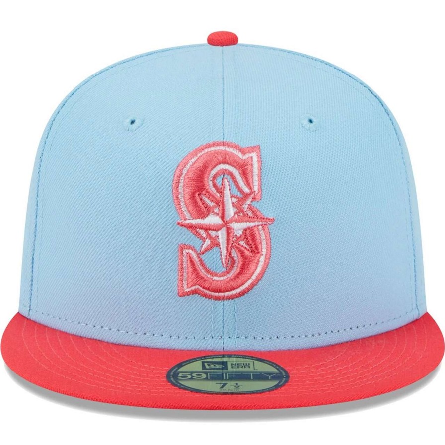 Team * | Men'S Seattle Mariners New Era Light Blue/Red Spring Color Two-Tone 59Fifty Fitted Hat