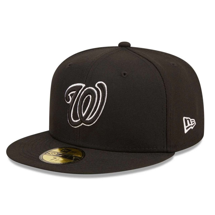 Team * | Men'S Washington Nationals New Era Black On Black Dub 59Fifty Fitted Hat