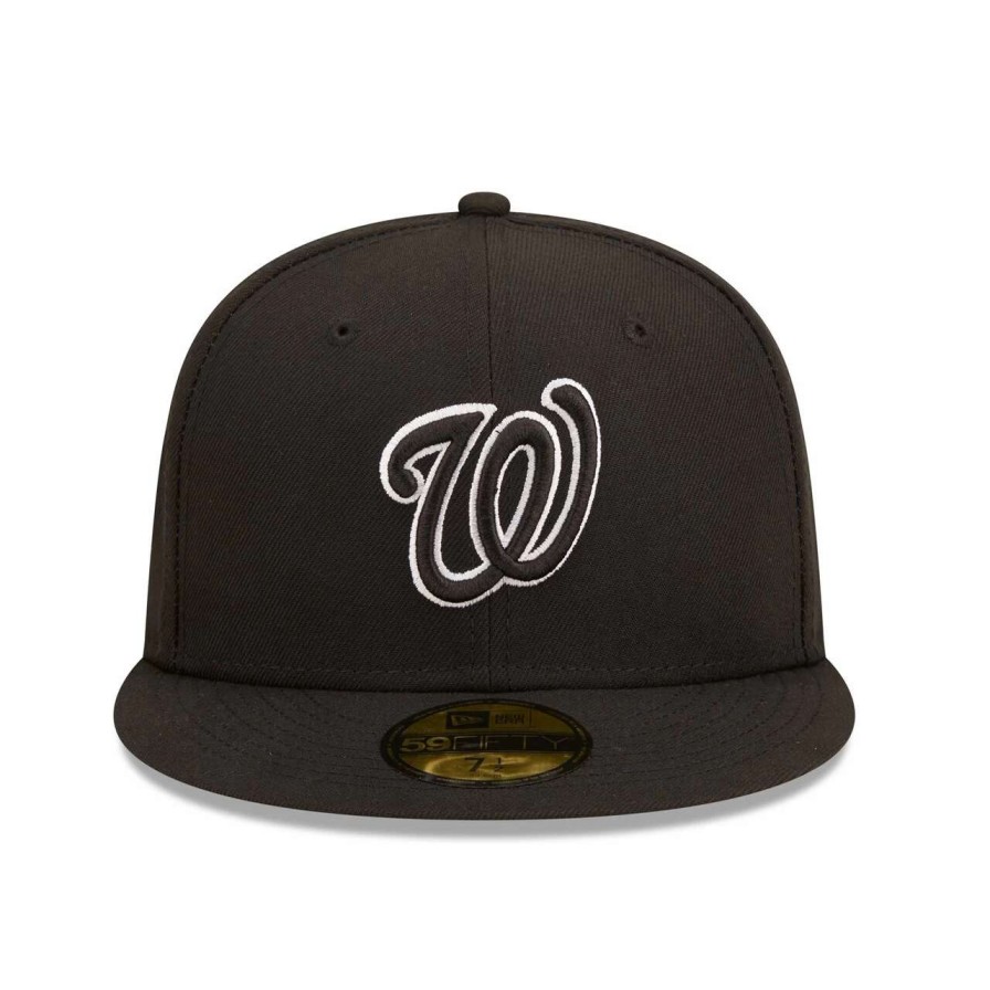 Team * | Men'S Washington Nationals New Era Black On Black Dub 59Fifty Fitted Hat