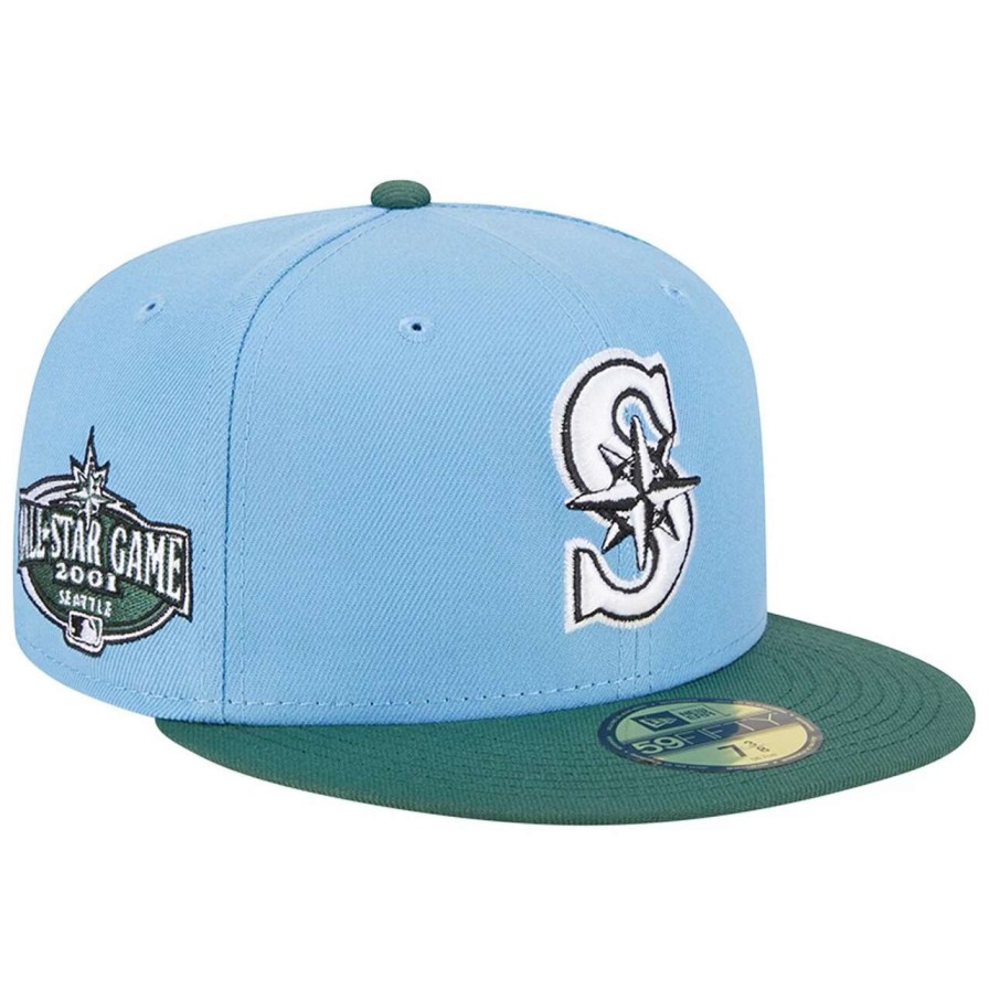 Team * | Men'S Seattle Mariners New Era Sky Blue/Cilantro 2001 World Series 59Fifty Fitted Hat