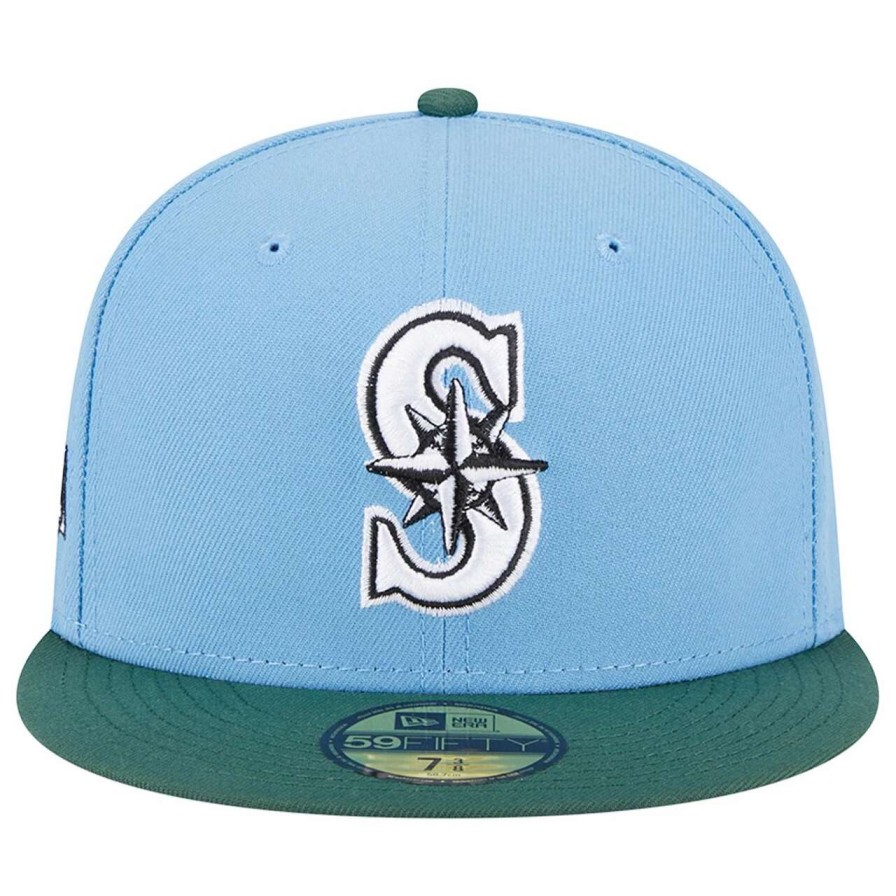 Team * | Men'S Seattle Mariners New Era Sky Blue/Cilantro 2001 World Series 59Fifty Fitted Hat