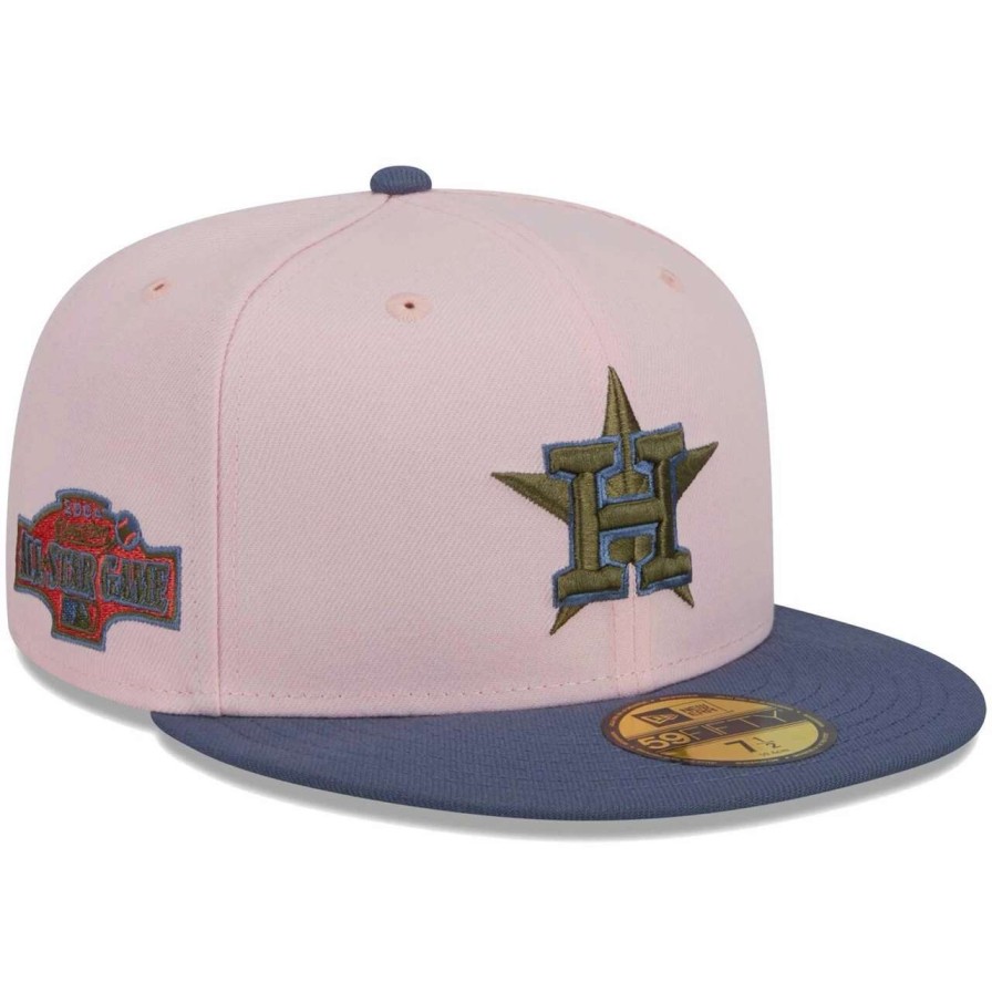 Team * | Men'S Houston Astros New Era Pink/Blue Olive Undervisor 59Fifty Fitted Hat