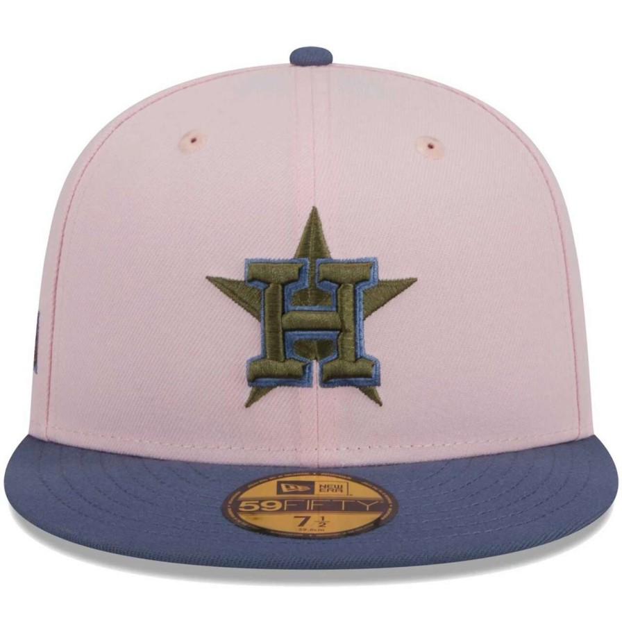 Team * | Men'S Houston Astros New Era Pink/Blue Olive Undervisor 59Fifty Fitted Hat