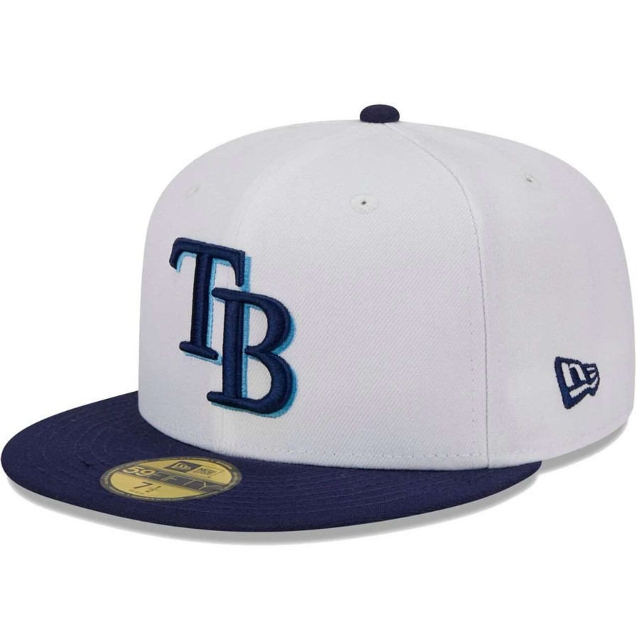 Team * | Men'S Tampa Bay Rays New Era White Optic 59Fifty Fitted Hat