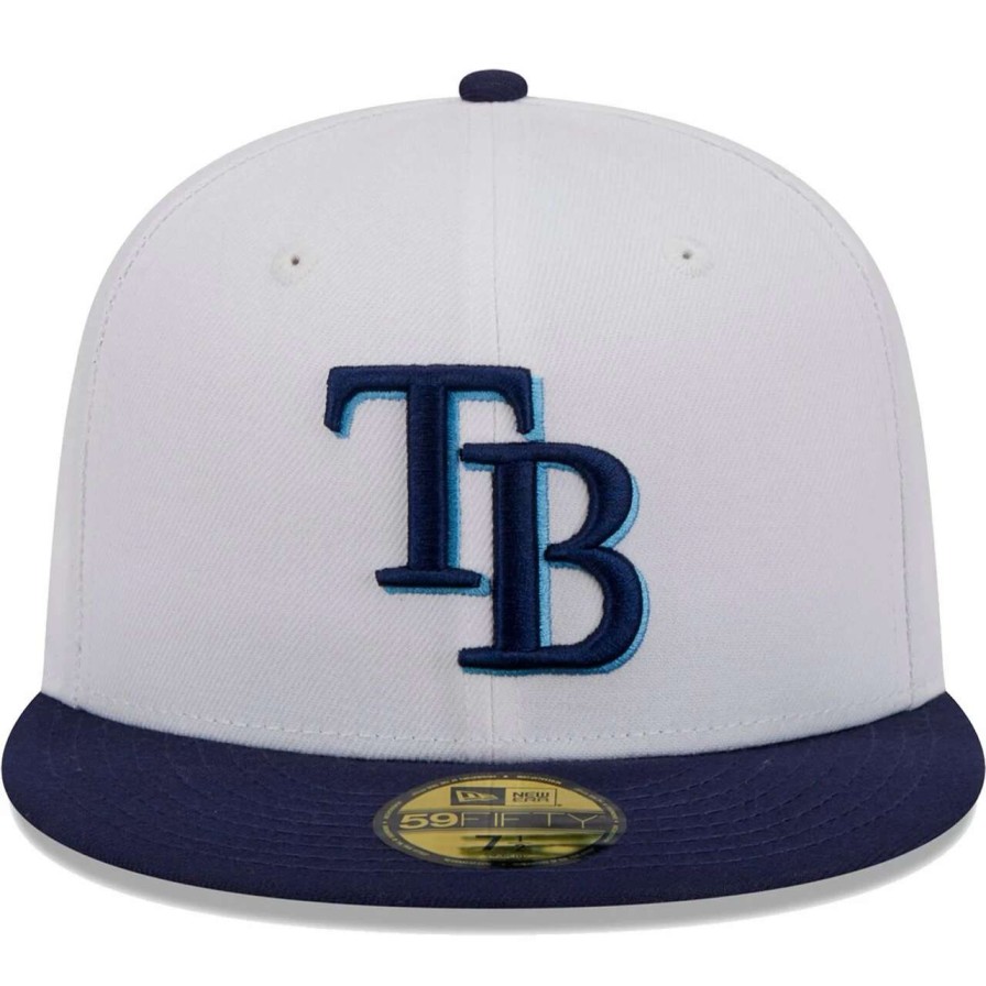 Team * | Men'S Tampa Bay Rays New Era White Optic 59Fifty Fitted Hat