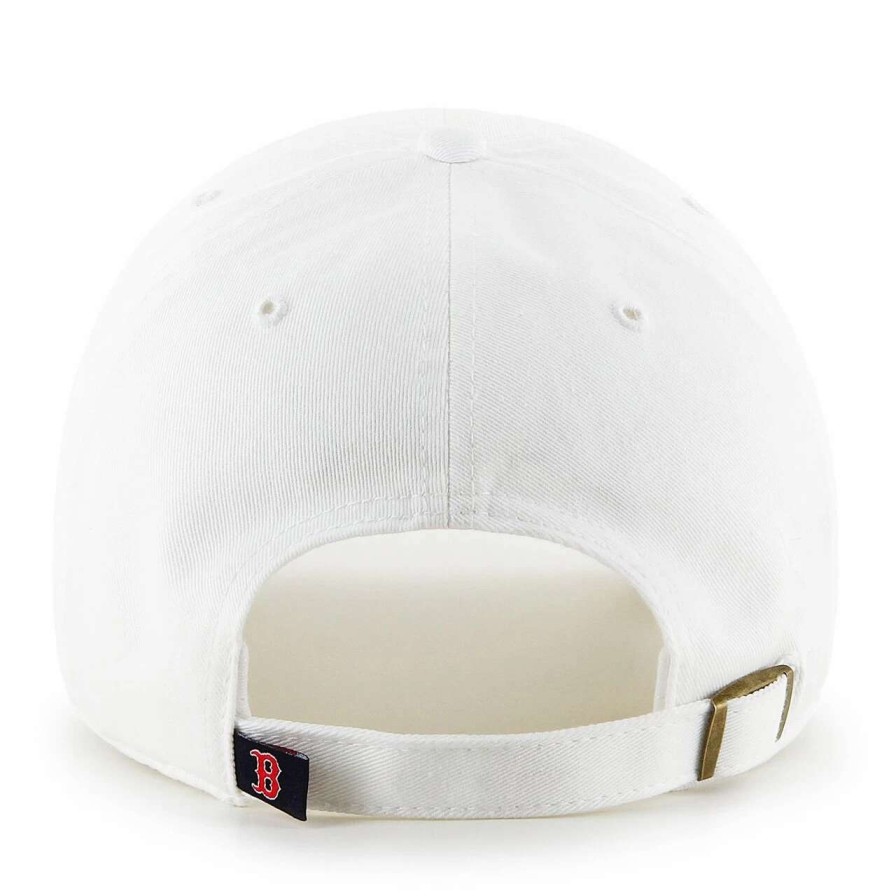 Team * | Men'S Boston Red Sox '47 White Team Logo Clean Up Adjustable Hat