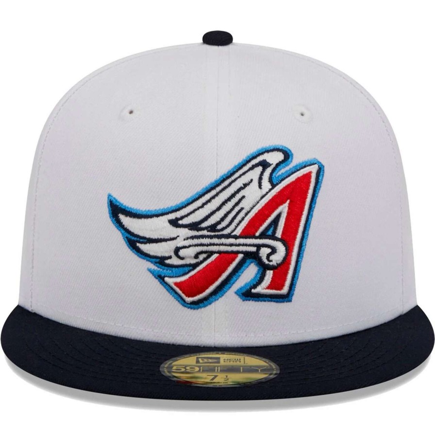 Team * | Men'S Los Angeles Angels New Era White Optic 59Fifty Fitted Hat