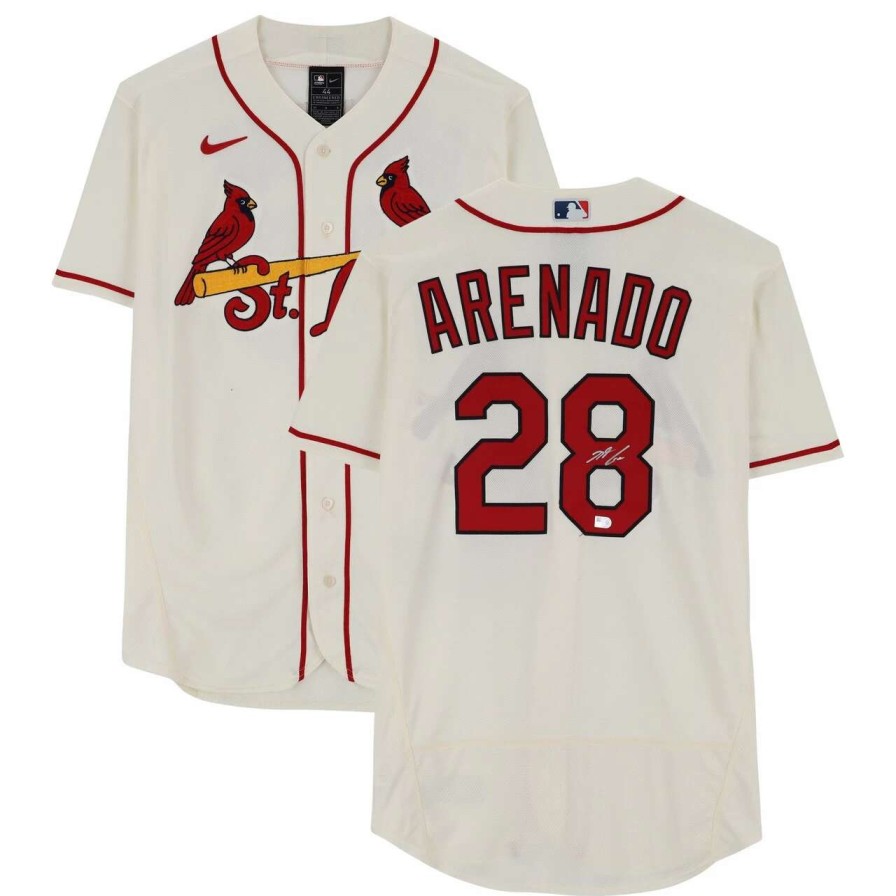 Collectibles & Memorabilia * | Nolan Arenado St. Louis Cardinals Autographed Fanatics Authentic Cream Nike Authentic Jersey