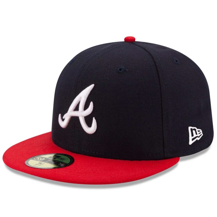 Team * | Men'S Atlanta Braves New Era Navy/Red Home Authentic Collection On-Field 59Fifty Fitted Hat