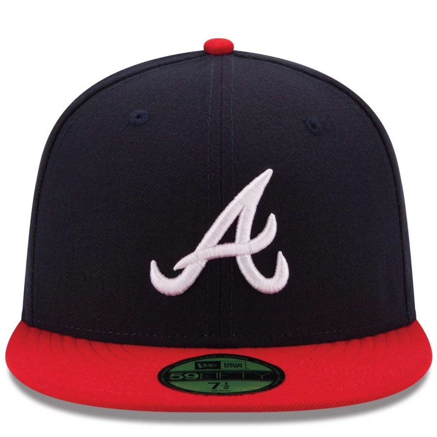 Team * | Men'S Atlanta Braves New Era Navy/Red Home Authentic Collection On-Field 59Fifty Fitted Hat