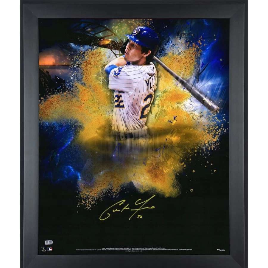 Collectibles & Memorabilia * | Autographed Milwaukee Brewers Christian Yelich Fanatics Authentic Framed 20 X 24 In Focus Photograph