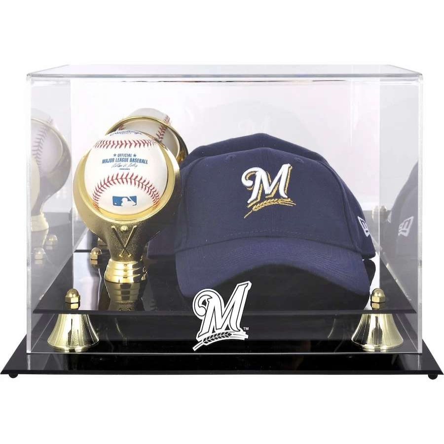 Collectibles & Memorabilia * | Milwaukee Brewers Fanatics Authentic Acrylic Cap And Baseball Logo Display Case