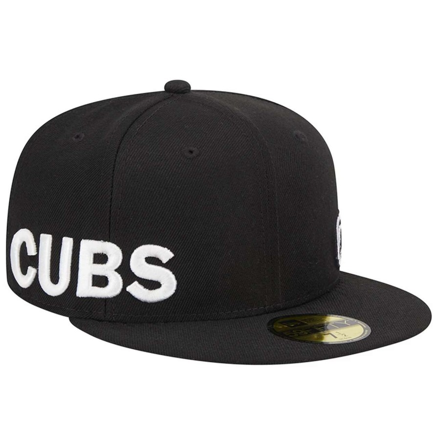 Team * | Men'S Chicago Cubs New Era Black Jersey 59Fifty Fitted Hat