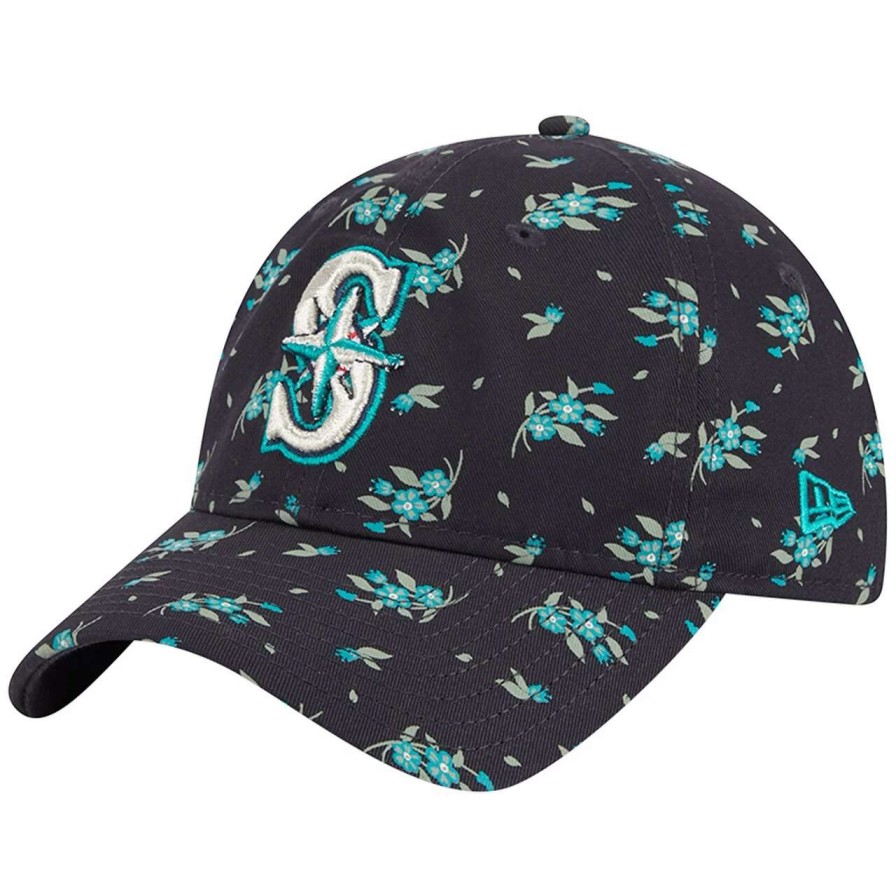 Team * | Women'S Seattle Mariners New Era Navy Bloom 9Twenty Adjustable Hat