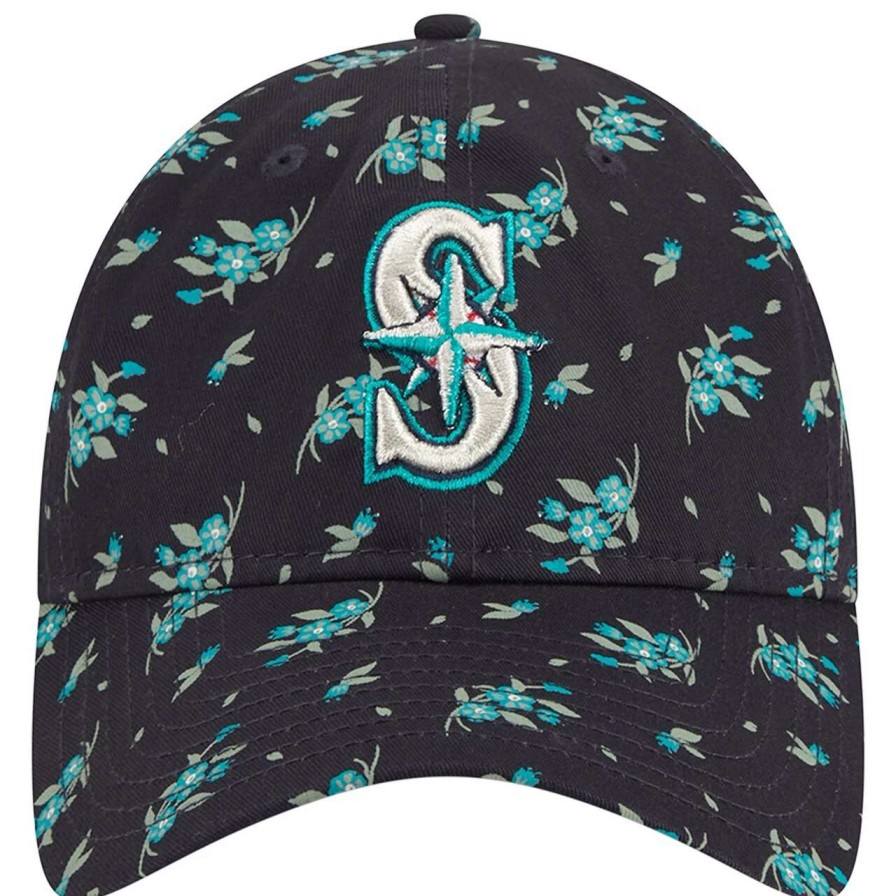 Team * | Women'S Seattle Mariners New Era Navy Bloom 9Twenty Adjustable Hat