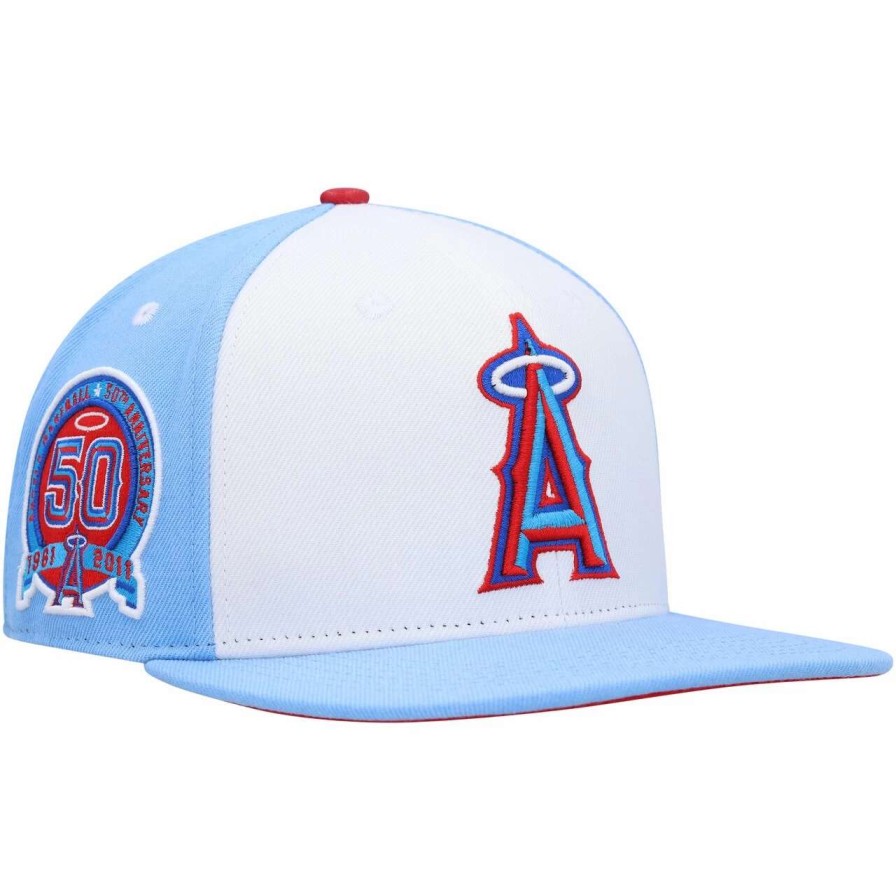 Team * | Men'S Los Angeles Angels Pro Standard White/Light Blue Blue Raspberry Ice Cream Drip Snapback Hat