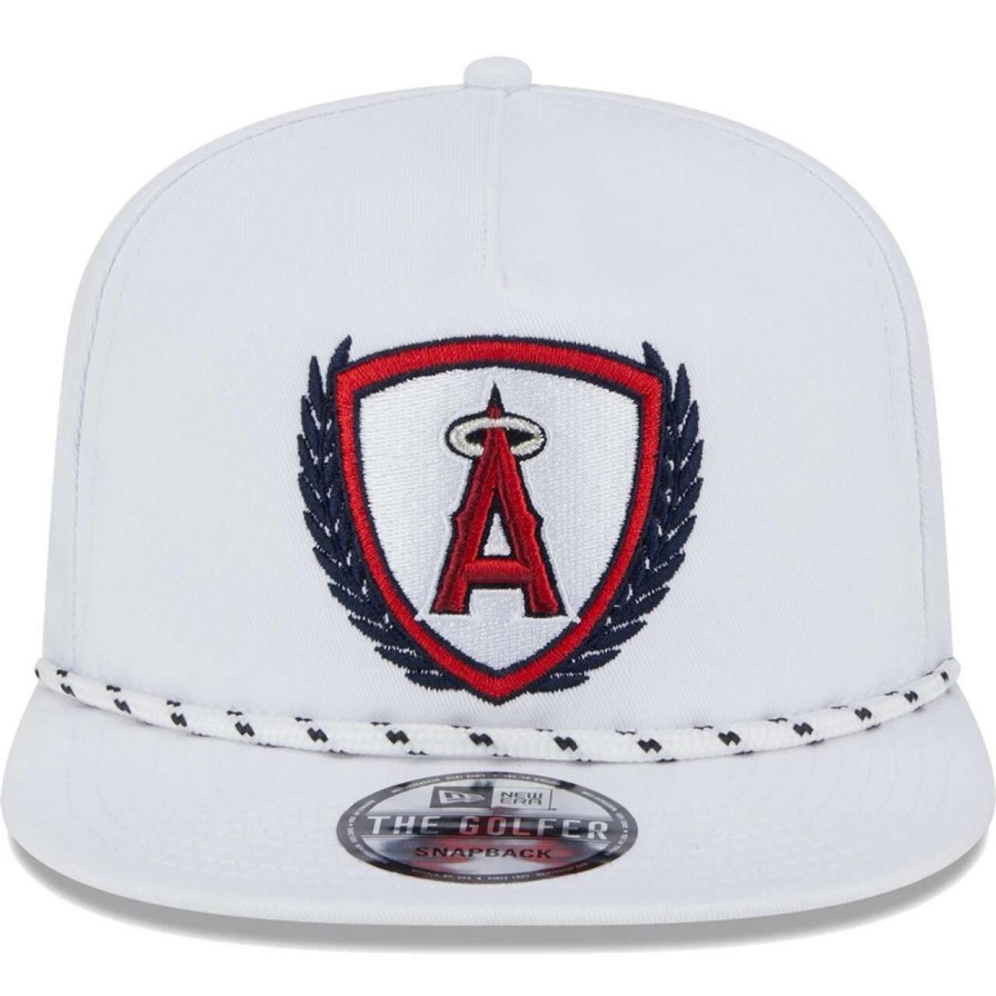 Team * | Men'S Los Angeles Angels New Era White Golfer Tee 9Fifty Snapback Hat